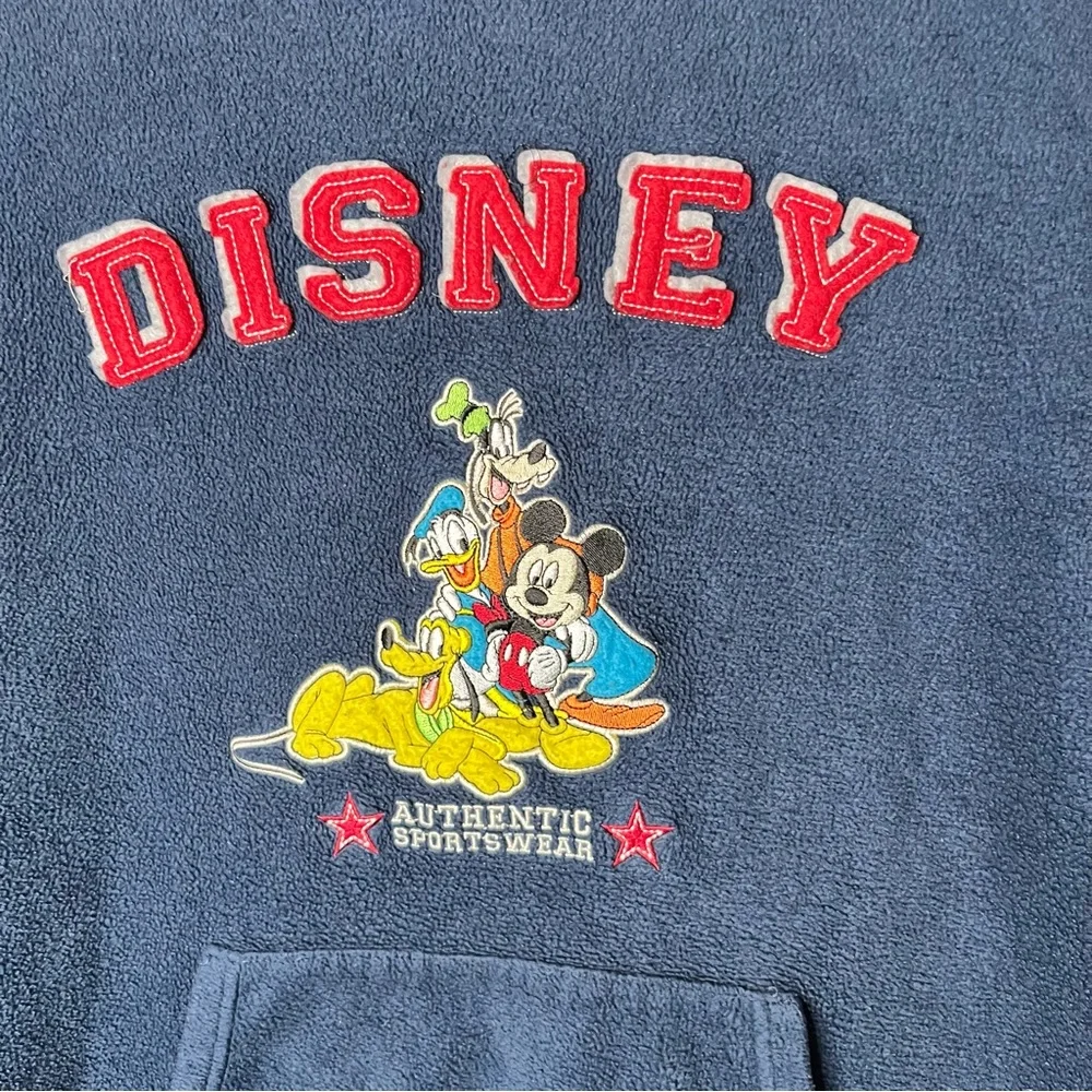 Disney Blue Fleece Pullover Hoodie With Pocket Size L